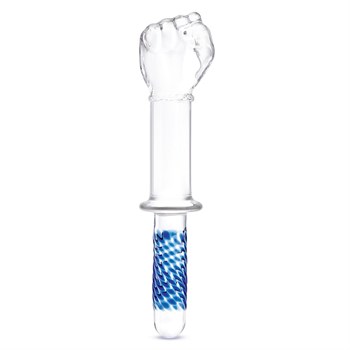 Стеклянный стимулятор в форме сжатой в кулак руки 11’’ Glass Fist Double Ended With Handle Grip - 28 см. 495809