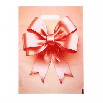 Пакет с принтом в виде банта с вырубной ручкой (30х40 см) 495930