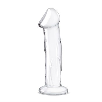 Прозрачный стеклянный фаллоимитатор 6’’ Glass Dildo With Veins & Flat Base - 15,2 см. 497486