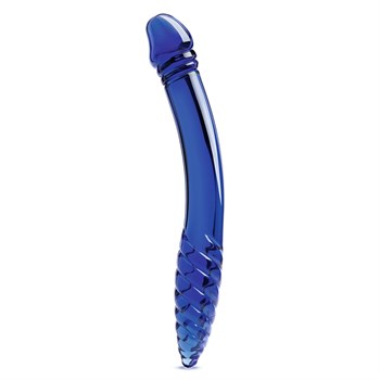 Синий двусторонний стеклянный стимулятор 11’’ Double-sided Glass Dildo For G-Spot P-Spot Stimulation - 28 см. 497487