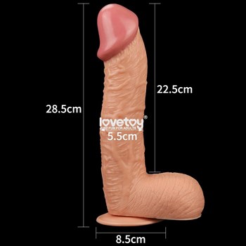 Фаллоимитатор-гигант на присоске - 28,5 см.