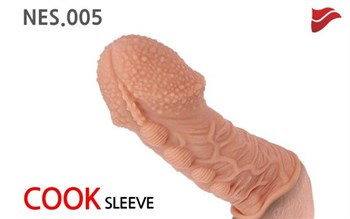 Насадка на фаллос с пузыриками, венками и ребристостью Extreme Sleeve 009 M-size - 14,7 см.