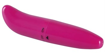Ярко-розовый мини-вибратор для G-стимуляции - 15,5 см.