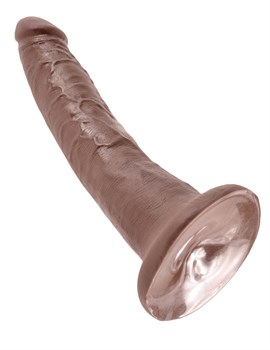Коричневый фаллоимитатор с присоской 7 Cock - 17,8 см.