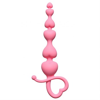 Розовая анальная цепочка Begginers Beads - 18 см. Lola toys 4102-01Lola