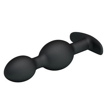 Чёрные анальные шарики из силикона - 12,5 см.