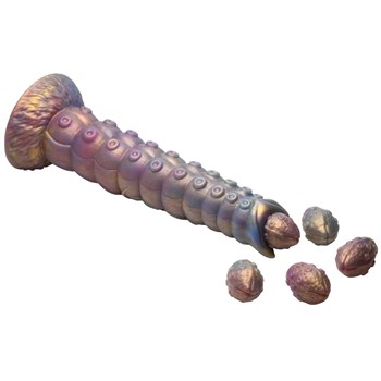 Фантазийный фаллоимитатор Deep Invader Tentacle Ovipositor Silicone Dildo with Eggs - 22,9 см. 512801