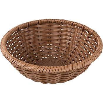 Корзина для хлеба плетеная;полиротанг;D=230/84,H=85мм;коричнев. 513485