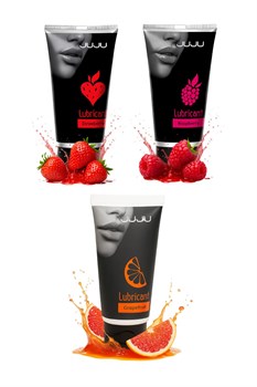 Набор из 3 съедобных лубрикантов JUJU (клубника, малина, грейпфрут) 525047