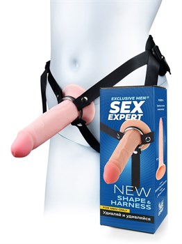 {{photo.Alt || photo.Description || 'Мужской полый страпон на регулируемых ремнях - 18,5 см.'}}