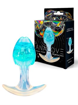 Голубоватая анальная пробка - 8,2 см. 529595