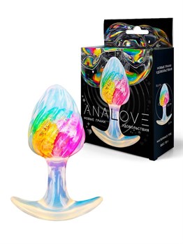 Яркая анальная пробка со спиралевидным рельефом - 9 см. 529597