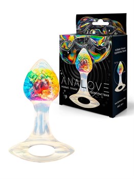 Яркая анальная пробка с ручкой - 8,5 см. 529599