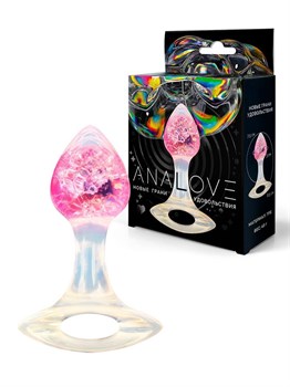 Розоватая анальная пробка с ручкой - 8,5 см. 529600