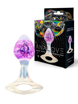 Сиреневатая анальная пробка с ручкой - 8,5 см. 529788