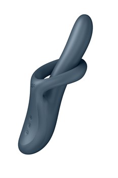 Серый вибратор-ротатор с функцией нагрева Heat Flex 4 - 23 см. 530049