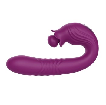 {{photo.Alt || photo.Description || 'Фиолетовый вибратор Selove Campanula с вращающимся стимулятором клитора - 18,2 см.'}}