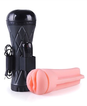 {{photo.Alt || photo.Description || 'Телесный мастурбатор-вагина в черной колбе с вибрацией'}}