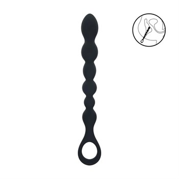 {{photo.Alt || photo.Description || 'Черная силиконовая цепочка Beaded Snake Silicone Anal Probe with Loop - 26 см.'}}