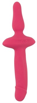 Розовый двусторонний вибратор 2in1 Vibrator & Butt Plug 531670