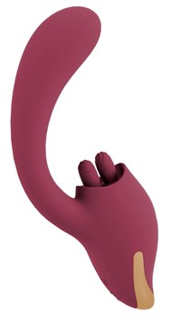 Малиновый вибратор с подвижными язычками 2 Function Vibrator - 20,6 см. 531671