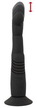 Черный вибратор с поступательными движениями G and P-Spot Thrusting Vibrator - 23 см. 531688
