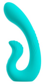 Бирюзовый вибратор NAIRA Dual Heads Vibrator - 17,5 см. 531694