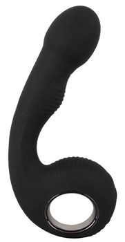 Черный силиконовый вибратор G & P-Spot Vibrator - 16,8 см. 531717