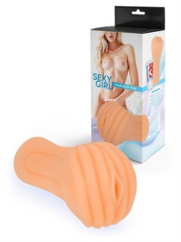 Эластичный мастурбатор в виде вагины телесного цвета 531823