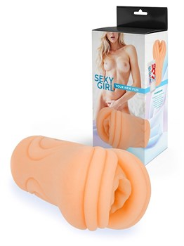 Телесный мастурбатор-вагина с рельефом на поверхности 531824