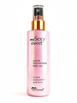 Спрей хайлайтер для тела Sexy Sweet с ароматом бабл-гам, шиммером и феромонами - 200 мл. 531830