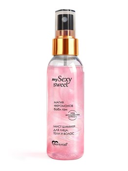 Мист для лица, тела и волос Sexy Sweet с ароматом бабл-гам, шиммером и феромонами - 95 мл. 531831
