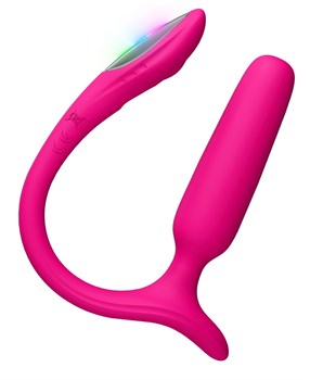 Розовый анальный вибратор с клиторальной стимуляцией Lush Anal 532055