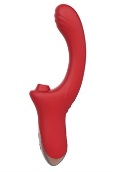 Красный вагинально-клиторальный вибратор 532197