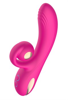Розовый вибратор-кролик с функцией вращения ствола 532209