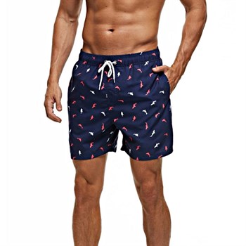 {{photo.Alt || photo.Description || 'Темно-синие мужские пляжные шорты с принтом в виде акул'}}