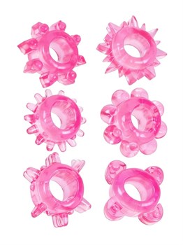 {{photo.Alt || photo.Description || 'Набор из 6 розовых эрекционных колец с различным рельефом'}}