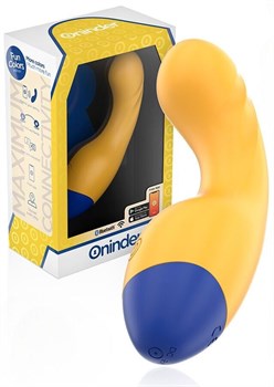 {{photo.Alt || photo.Description || 'Желтый изогнутый мини-вибратор с управлением через приложение - 14 см.'}}