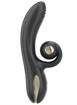 {{photo.Alt || photo.Description || 'Черный вибратор-кролик с режимами вибрации и вращения - 18,4 см.'}}