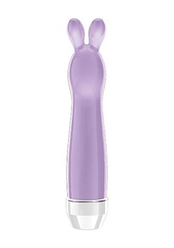 Фиолетовый вибратор с ушками Lena - 17,2 см.
