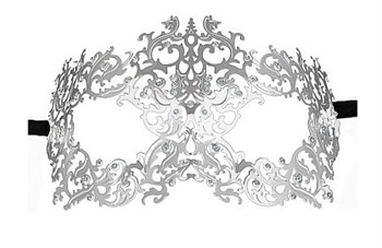 Серебристая металлическая маска Forrest Queen Masquerade