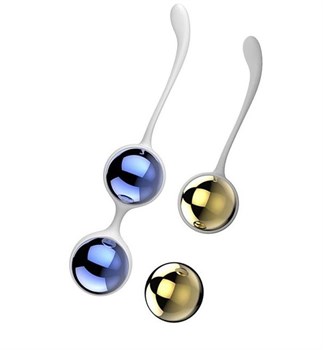 Синие и золотистые вагинальные шарики Nalone Yany