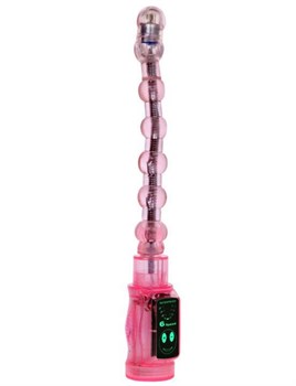 Розовый гнущийся анальный вибратор - 27 см.