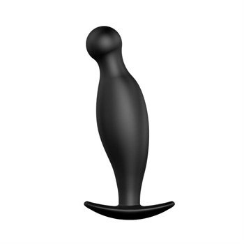 Чёрный анальный стимулятор с шаровидным кончиком - 11,7 см.