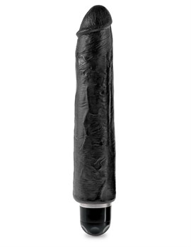Чёрный вибратор-реалистик 10  Vibrating Stiffy - 30,5 см.