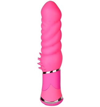 Розовый анальный вибратор с шипиками BOOTYFUL TWISTED TICKLER VIBE PINK