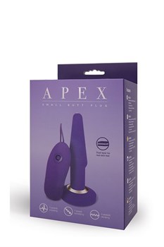 Фиолетовая анальная вибропробка APEX BUTT PLUG SMALL PURPLE - 14 см.