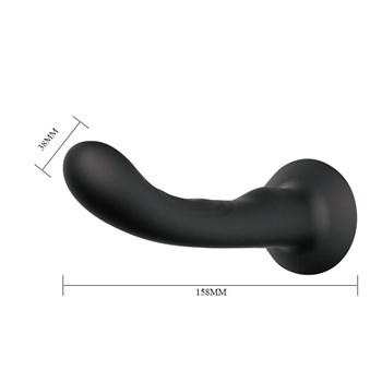 Страпон с изогнутой головкой Ultra Harness Curvy Dildo - 15,8 см.