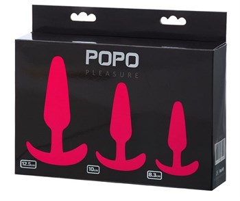 Набор из 3 розовых анальных втулок POPO Pleasure