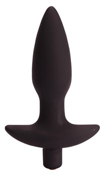 Чёрная анальная пробка с вибрацией Vibrating Butt Plug - 14,5 см.
